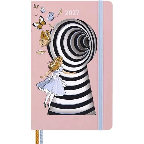 Offerta a tempo: Moleskine Agenda Settimanale 12 Mesi 2027, Le Avventure di Alice nel Paese delle Meraviglie, a Righe con Copertina Rigida e Chiusura Elastica, Alice, Formato Large 13 x 21 cm - 16% da 32.00 € a 26.85 €