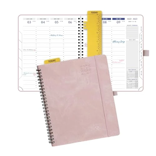 Offerta a tempo: (Italian Version) POPRUN Agenda Settimanale 2026 2027 Spirale A5 - 41% da 22.99 € a 13.53 €