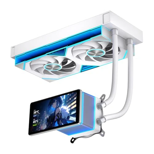Offerta a tempo: TZMRIT PF240 Aio Water Cooling 240mm with 5.5 Inch LCD Magnetic Screen Display,ALL-IN-One ARGB Infinity Mirror 2000RPM PWM Fan,for AM4/AM5& Intel LGA1851/1700 (WH) - 42% da 109.99 € a 63.99 €