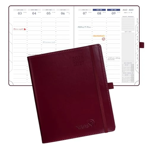 Offerta a tempo: (Italian Version) POPRUN Agenda Settimanale 2026 2027 A5(17,6 x 21,4 cm) - 38% da 22.99 € a 14.24 €