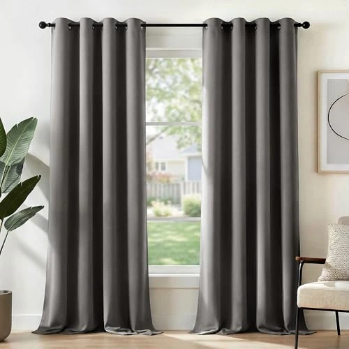 Offre limitée : Deconovo Rideau Occultant Thermiques Anti Froid, 140L X 240H cm, Double Rideau Isolant Anti-Bruit, Économie d'Énergie, Idéal pour Chambre et Salon, Gris Clair, 2 Pièces de 45.99 € à 45.99 € (0.00% de remise)