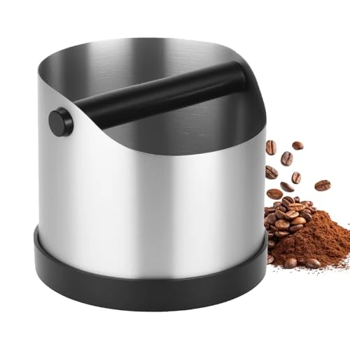 Offerta a tempo: VINATO Knock Box con Barra in Metallo, Contenitore Fondi di Caffè in Acciaio Inox da 1,2L, compatibile De'Longhi, Sage, Ninja - 0.00% da 18.99 € a 18.99 €