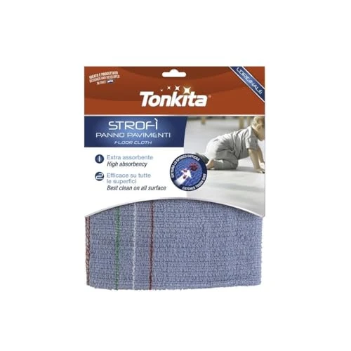 Tonkita | Strofì Extra Absorbent Cotton Floor Cloth Suitable for All Surfaces 55 x 50 cm Floor Washing Cloth - Made in Italy