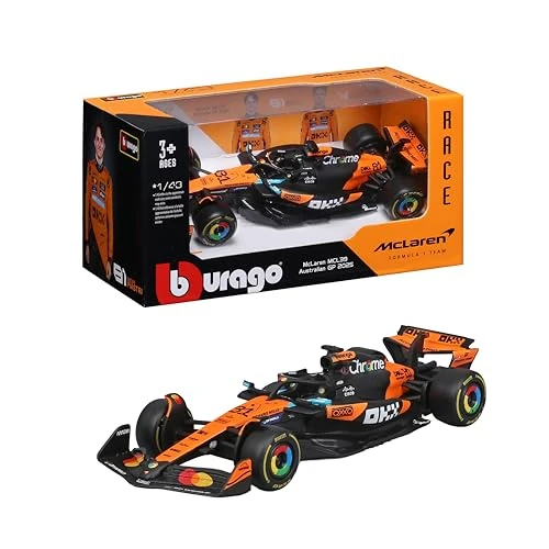 Offerta a tempo: Bburago - McLaren F1 MCL39 2025#81 Piastri, Auto Diecast in Scala 1:43 con Dettagli Autentici, Replica F1 McLaren, Livrea Papaya/Nera, Licenza Ufficiale, Età Consigliata 3+ Anni - 23% da 14.99 € a 11.60 €