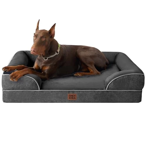 Offre limitée : EHEYCIGA Panier Chien Grande Taille XXL Orthopedique, Memoire de Forme Lit pour Chien Dehoussable Lavable, Canapé Chiens Imperméable, Gris Foncé de 78.74 € à 74.80 € (5% de remise)