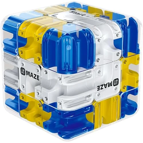 KOMEIYL Grand 3D Cube Labyrinthe Jouet Puzzle, 3D Cubes à Billes Jouet Labyrinthe, pour Développer la Concentration et Soulager Le Stress, Cadeau