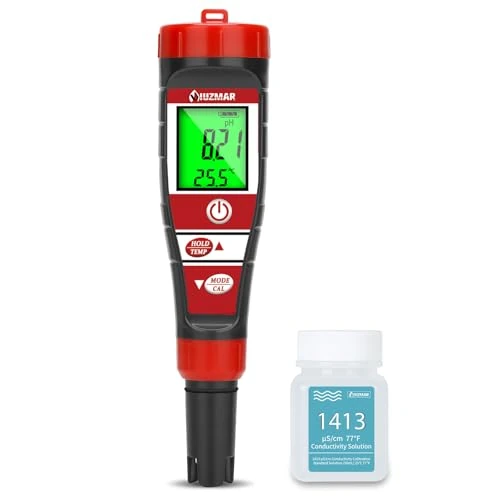 UIUZMAR EC pH watermeter, pH, EC hydrocultuurtester, pH, TDS drinkwater, leidingmeter, pH, PPM, digitaal, voor aquarium, water, zwembad, whirlpool