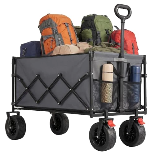 Oferta limitada: SONGMICS Carro Plegable, Carro de Jardín con Asa, 4 Ruedas Reforzadas (2 Giratorias), para Exterior y Jardín, Carga de 180 kg, 200 L, Gris Paloma GFW201G101 de 59.99 € a 48.99 € (ahorro 18.34%)