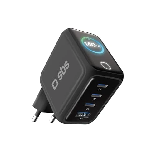 Zeitlich begrenztes Angebot: SBS Pulse Power 140W USB-C, GaN-Technologie, Power Delivery (PD 3.0 PPS), Smart Display AI, Touch-Steuerung, AFC, Schnelllade-Netzteil, Ladegerät für Notebook, Tablet, iPhone, Samsung von 79.99 € auf 67.99 € (15% Rabatt)