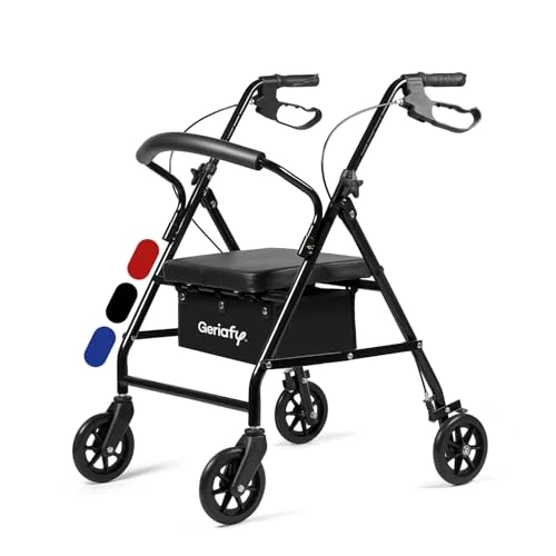 Offerta a tempo: Geriafy Deambulatore per anziani pieghevole con seduta, Lambda Nero - 0.00% da 103.99 € a 103.99 €