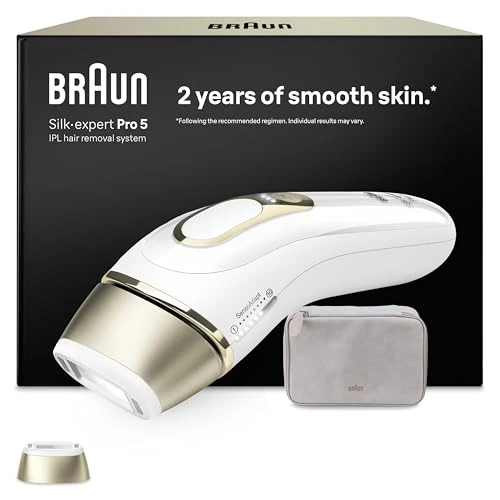 Braun Epilateur Lumiere Pulsee Smart Silk·expert Pro 5, Alternative Au Laser A Domicile, Réduction Semi-Définitive Des Poils, Avec Pochette, 1 Tête, PL5100