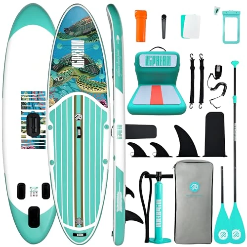 Oferta limitada: Niphean Tabla Paddle Surf Hinchable para Adultos con Todos los Accesorios, 320cm Paddle Surf Hinchable para Todos los Niveles, Sup Capacidad 200kg para 2 Personas, Stand up Paddle Board con Asiento de 349.99 € a 332.49 € (ahorro 5%)