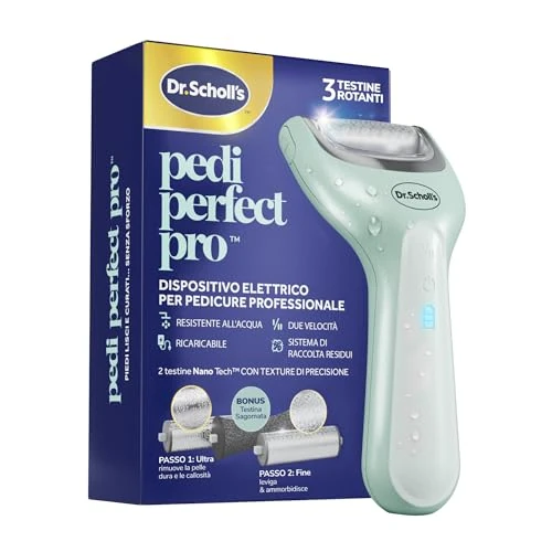 Offerta a tempo: Dr. Scholl's Pedi Perfect Pro Pedicure Elettrico Professionale Piedi – Rimuovi Calli e Duroni, Lima Elettrica Talloni, Fresa Pedicure Ricaricabile e Impermeabile, 3 Rulli, Raccogli Polvere - 26% da 42.99 € a 31.99 €