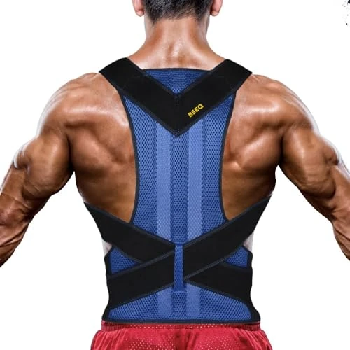 Offerta a tempo: BSEQ Correttore Posturale per Schiena e Spalle, Supporto Regolabile (Blu) - 48% da 29.00 € a 14.99 €