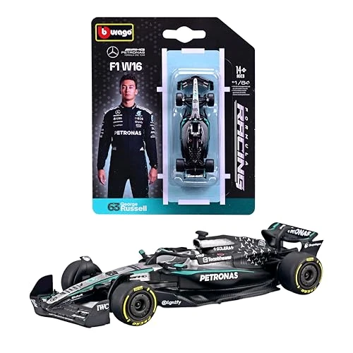 Oferta limitada: Bburago - F1 Mercedes-AMG F1 W16 2025#63 George Russell, Coche diecast a Escala 1:64, réplica Detallada de monoplaza de Fórmula 1, Colores Oficiales, blíster Coleccionable, 14+ de 13.56 € a 13.56 € (ahorro 0.00%)