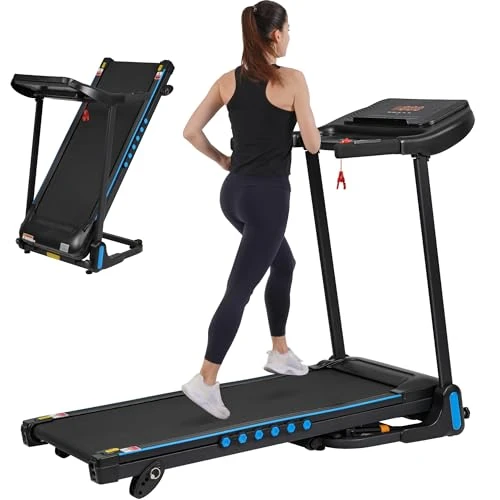 Laufband Für Zuhause Klappbar 14km/h,Laufbänder 3,0PS mit Herzfrequenzmonitor, Laufband Klappbar mit Steigung 6%,Treadmill for Home mit LED Anzeige & Bluetooth, Max Belastung 140KG