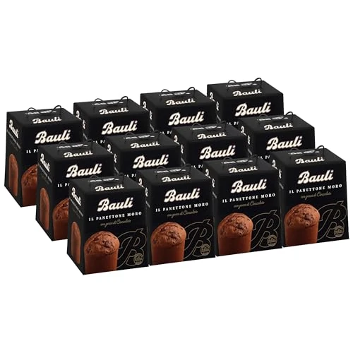 Offerta a tempo: 12X BauIi MINI Panettone Moro con Cacao e Gocce di Cioccolato, Il nuovo Panettoncino, 90g - 60% da 49.90 € a 19.90 €