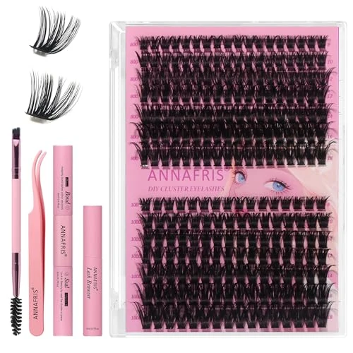 Offerta a tempo: ANNAFRIS 80D+100D Ciglia Finte Ciuffetti Kit 8-18mm DIY Cluster Lash (80+100,kit) - 0.00% da 12.99 € a 12.99 €