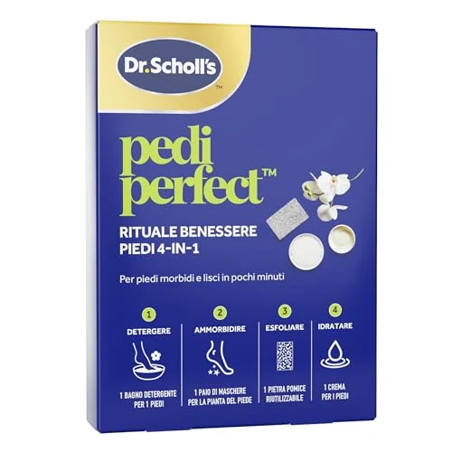 Offerta a tempo: Dr. Scholl's Pedi Perfect Kit Pedicure Completo, Trattamento Piedi Secchi e Screpolati, Pediluvio, Pietra Pomice, Maschera Piedi Idratante e Crema, Cura Talloni a Casa - 20% da 11.99 € a 9.59 €