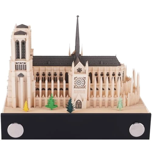 3D-Woocalendar 2026 - Notre-Dame de Paris | Doe-het-zelfkalender met 3D-architectuurpapermodel | Creatieve bureaudecoratie & exclusieve decoratieve figuur