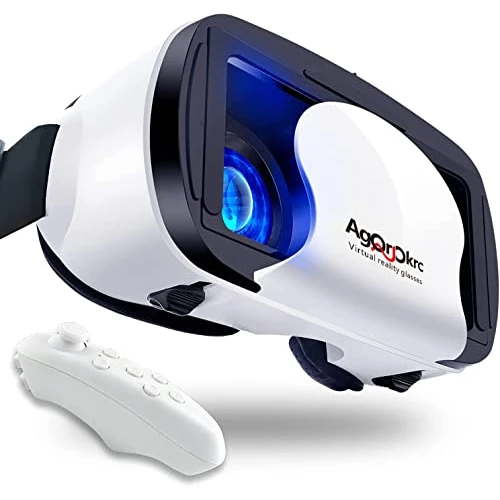 Kopfhörer 3D VR Brille mit verstellbarem Controller Virtual Reality Unterstützung 5-7 Zoll Blu-ray HD Augenschutz für Android-Handy