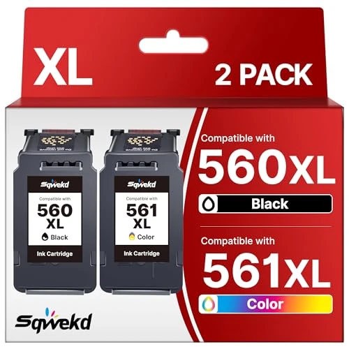 Sqwekd PG-560 XL CL-561XL Cartucce d'inchiostro Sostituzione per Cartucce Canon 560 561 XL per Canon Pixma TS7450i TS5350i TS5350 TS7450 TS7451i TS7451 TS5351a TS5351 TS5352 TS5353 (Nero Tri-Colore)