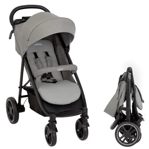 Limited-time offer: Graco Buggy EezeFold DLX Lightweight Travel Buggy with One-Hand Folding Mechanism, 4-Wheel Suspension, Flat Reclining Position & Large Basket - Lunar Grey from 99.99 GBP to 99.99 GBP (save 0%)