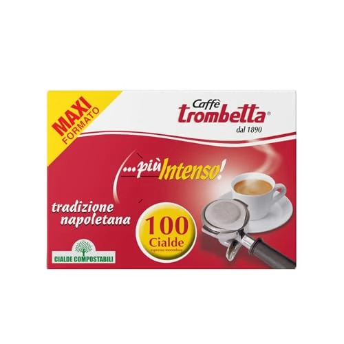 Offerta a tempo: Caffè Trombetta In Cialda ESE, Più Intenso - Confezione da 100 Cialde - 19% da 16.49 € a 13.34 €
