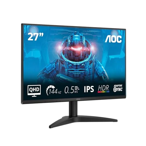 Limited-time offer: AOC Q27B36X 27 inch WQHD Gaming Monitor 144Hz, IPS Panel, 4ms GtG, HDR10, (2560x1440 HDMI 1x 2.0 DP 1x 1.4) Black from 199.00 £ to 93.07 £ (save 53.23%)
