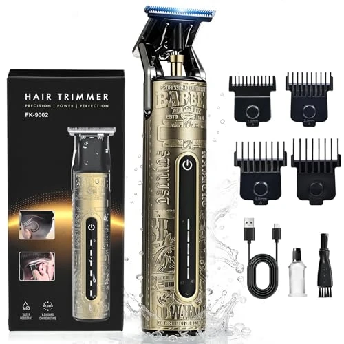 Men's Shaver and Hair Clipper, Men's Hair Clipper with Type-C Charging, IPX6 Waterproof Beard Trimmer, Complete Set with Magnetic Combs, Wet and Dry Use