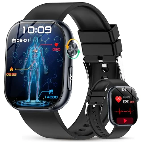 Offre limitee: YUPENG 2026 Montre Connectée avec ECG/HRV/𝐆𝐥𝐲𝐜é𝐦𝐢𝐞/Acide urique/IMC, 1.95" AMOLED Smartwatch avec Appel Bluetooth, Détection des émotions Montre Connectee, Appel d'urgence/SOS pour Android iOS de 75.99 EUR a 75.99 EUR (economie 0%)