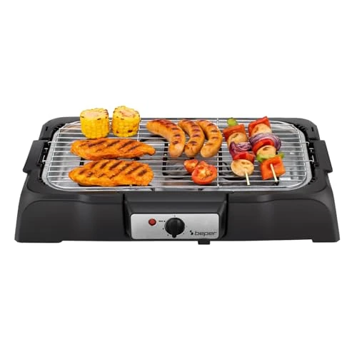 Offerta a tempo: BEPER P101BBQ001 Barbecue Elettrico 2000W, Griglia XXL 41,5x24 cm, Cottura Senza Fumo, Doppia Posizione Griglia, Parti Removibili, Termostato Regolabile - 36% da 39.00 € a 24.90 €