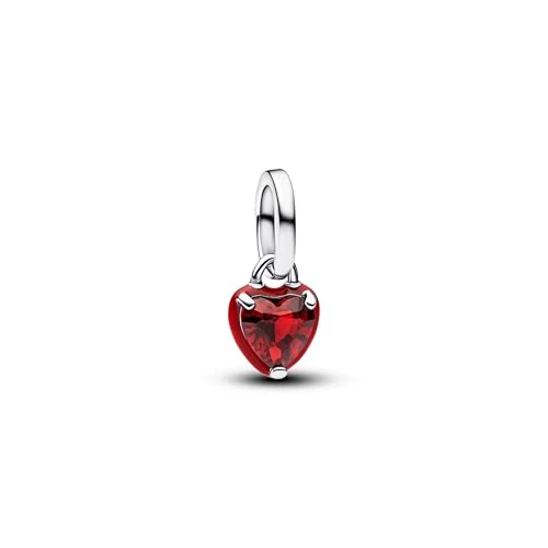 PANDORA ME Rotes Chakra-Herz Mini-Charm-Anhänger aus Sterling Silber mit künstlichem Kristall, Kompatibel ME und Moments, 793042C05