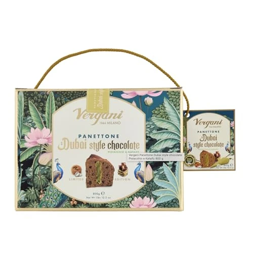 Offerta a tempo: Panettone -Vergani- Dubai Style Choccolate, Pistacchio & Kataify, Limited Edition, 800 Grammi - 20% da 39.99 € a 31.99 €