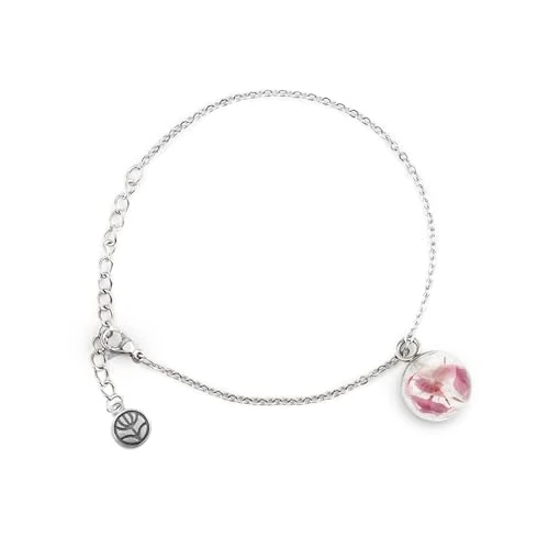 Gioielli Botanici Hanami - Pulsera de cristal con flores naturales de cerezo japonés