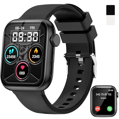 zaisia Smartwatch for Men and Women, 1.85 Inch Fitness Watch with Sleep Heart Rate Monitor, Smart Watch with Message and Call Function, IP68 Waterproof, Fitness Tracker for Android and iOS