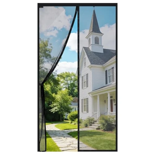 MYCARBON Zanzariera Magnetica 120x200cm Zanzariera Porta Finestra a Calamita Resistente Traspirante Tenda Anti Mosche, Nero