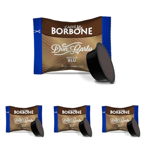 Caffè Borbone Don Carlo, Miscela Blu - 100 Capsule - Compatibili con le Macchine ad uso domestico Lavazza* A Modo Mio* (Confezione da 4)
