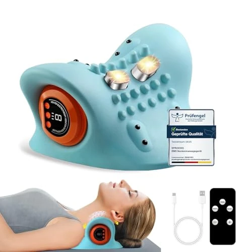 Limited-time offer: Back Shoulder and Neck Massager with Heat, EMS Back Neck Massager, Neck and Shoulder Relaxer, Neck Cloud - Cervical Traction Device, Cervical Neck Traction Pillow, 3 Modes, 6 Speeds from 49.99 GBP to 37.49 GBP (save 25%)
