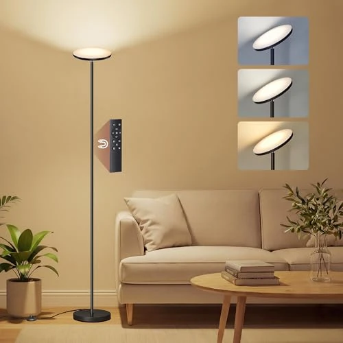 Oferta limitada: VASAGLE Lámpara de Pie LED, 30 W, Cabezal Orientable, Dormitorio, Oficina, Temporizador, Función de Memoria, Mando a Distancia, Negro Mate LFL018BD02 de 46.99 € a 43.99 € (ahorro 6.38%)