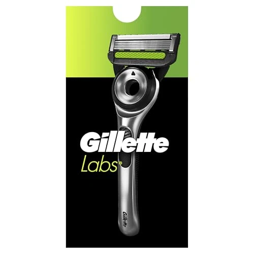 Offerta a tempo: Gillette Labs Rasoio a Mano Libera, Edizione Neon Night, 1 Manico, 5 Lamette di Ricambio, Base Magnetica, Custodia da Viaggio e Gancio da Parete, Rasoio Barba Grigio e Lamette di Ricambio - 38% da 49.99 € a 30.99 €