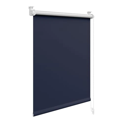 Tijdelijke aanbieding: WOLTU Rolgordijn verduisterend en thermisch zonder boren, verduisteringsrolgordijn met klembevestiging voor ramen en deuren, 80x210 cm [Stofbreedte: 76 cm], Blauw van 21.99 € naar 21.99 € (0.00% korting)