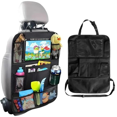 Offerta a tempo: KIRZAX Supporto Tablet Auto Poggiatesta,Borsa Porta Tablet Auto - Accessorio di Viaggio, per Tablet per Bambini/Tablet/Smartphone (4,7-13 pollici), Conservazione per Piccoli Oggetti & Tazze - 59% da 8.92 € a 3.62 €