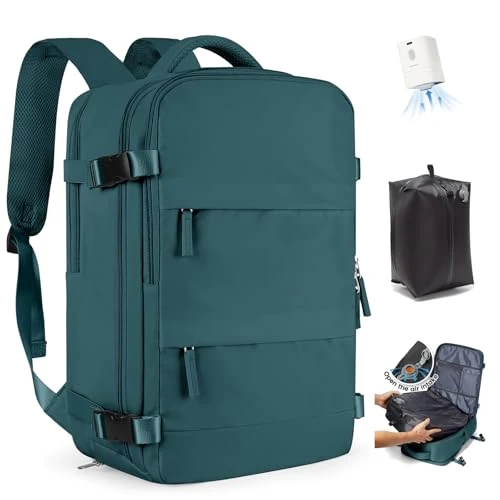 SZLX Zaino A Vuoto Con Pompa Donna, Zaino Ryanair 40x30x20 Sottovuoto Zaino da Viaggio Ryanair Wizzair, Ryanair Viaggio Ruscksack Dimensione Cabina Con Pompa Impermeabile Uomo Valigia A Vuoto