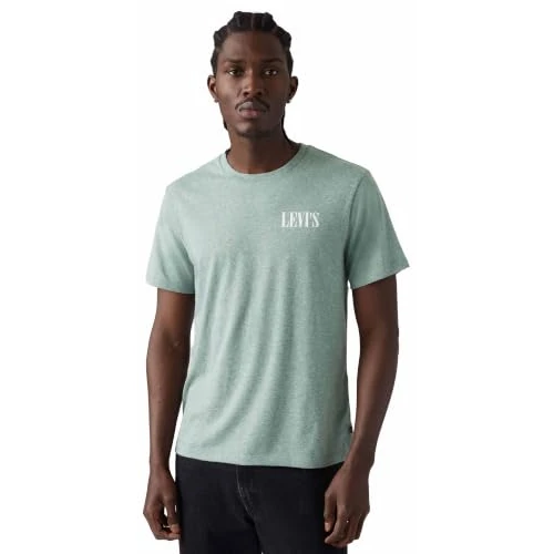 Offerta a tempo: Levi's Maglietta da Uomo con Scollo Rotondo, Confezione da 1, Ssnl Serif Stormy Sea, L - 70% da 44.62 € a 13.52 €