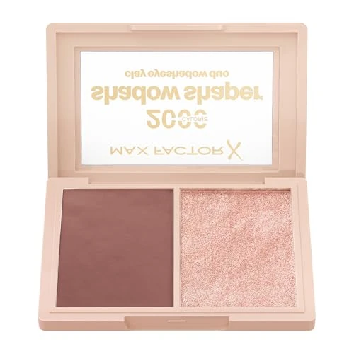 Offerta a tempo: Max Factor 2000 Calorie Shadow Shaper Duo, 010 Clay Gleam, Palette di ombretti in 2 step, Contorno occhi in 2 step, Formula elastica da crema a polvere, 4g - 33% da 9.90 € a 6.60 €