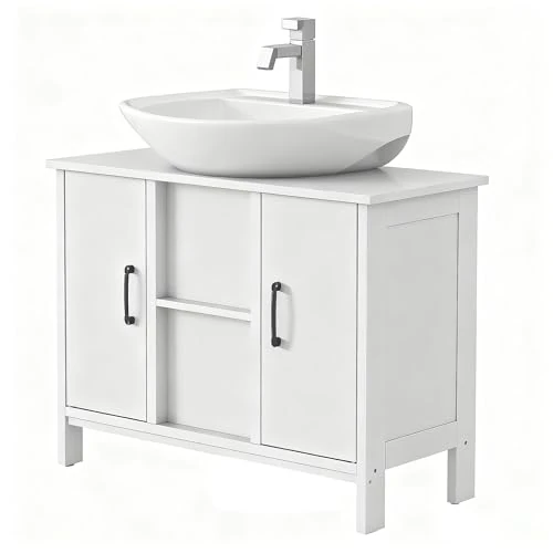 Offerta a tempo: YITAHOME Mobile bagno sotto lavabo, mobile lavabo senza lavabo, mobile bagno con 2 ante, ripiano regolabile, 27,5 × 11,8 × 60,5 cm - 0.00% da 29.99 € a 29.99 €
