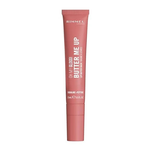 Rimmel Oh My Gloss! Butter Me Up, Cappuccino, baume à lèvres, avec du squalane et des peptides, ultra-hydratant, formule vegan, 15 ml