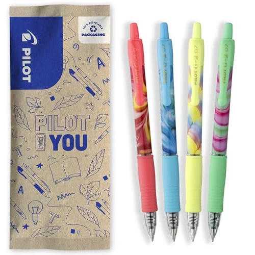 Limited-time offer: PILOT - Set of 4 G2 Flow - Limited Edition - Retractable Gel Rollerball Pens - Refillable - Excellent Writing Comfort - Pink, Blue, Yellow, Green Case - Blue and Black Ink - Medium Tip from $20.44 to $18.49 (save 10%)