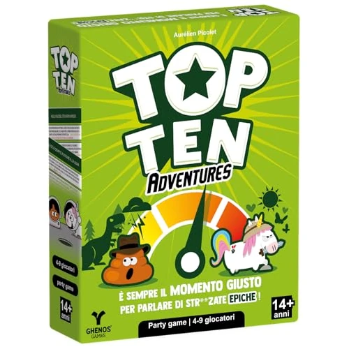 Offerta a tempo: Top Ten Adventures - Gioco da Tavolo - Party Game per Adulti e Ragazzi dai 14 Anni - Gioco di Carte - 4-9 Giocatori - Durata 30min - Edizione Italiana - 0.00% da 27.14 € a 27.14 €